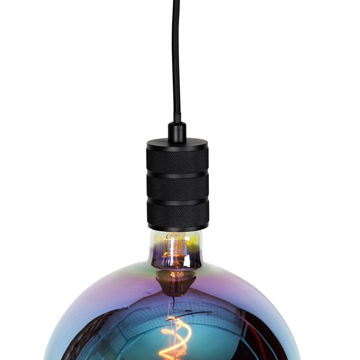 Qazqa Hanglamp Met Rail Ophanging Zwart Incl. LED G200 - Cavalux