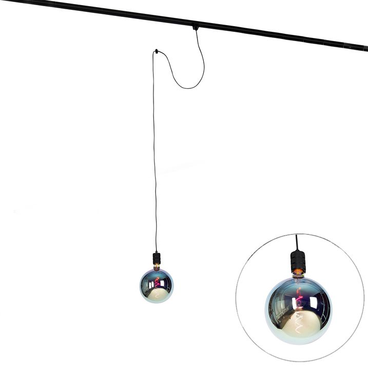 qazqa Hanglamp met rail ophanging zwart incl. LED G200 - Cavalux qazqa Hanglamp met rail ophanging zwart incl. LED G200 - Cavalux