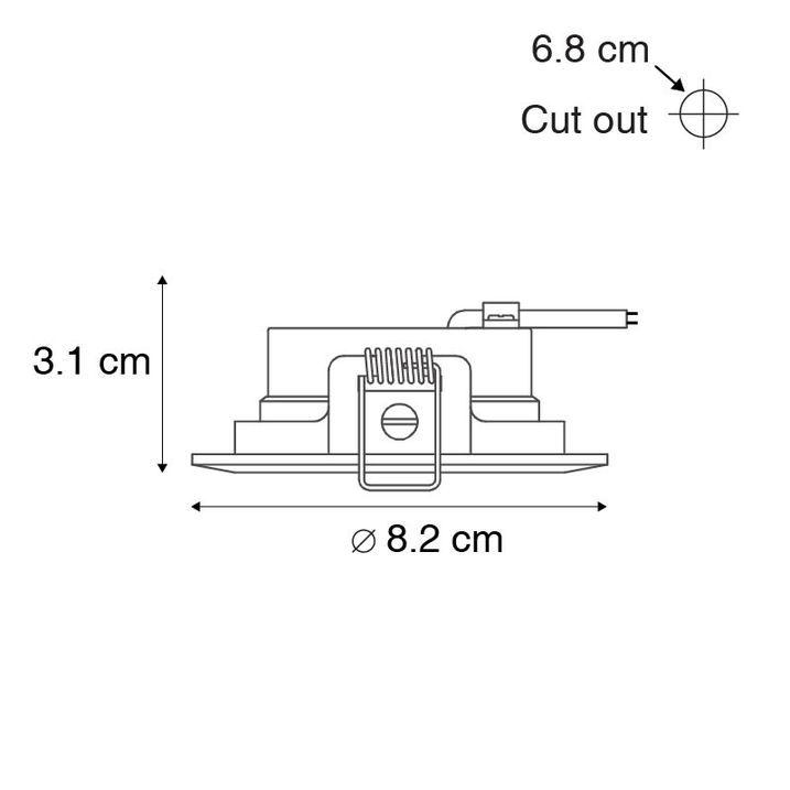 Qazqa Inbouwspot Zwart Incl. LED 3-staps Dimbaar IP44 - Ulo