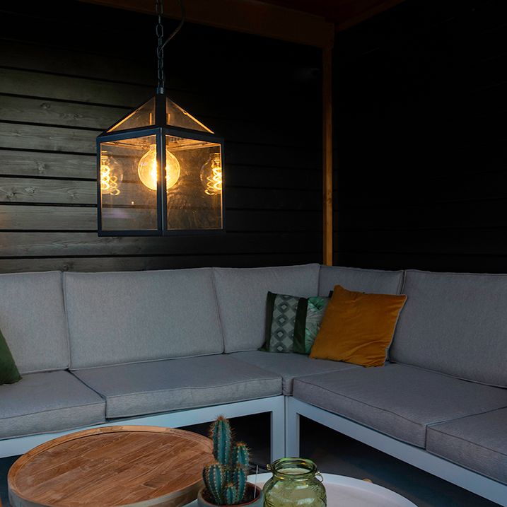 qazqa Industriële buiten hanglamp zwart IP23 - Amsterdam