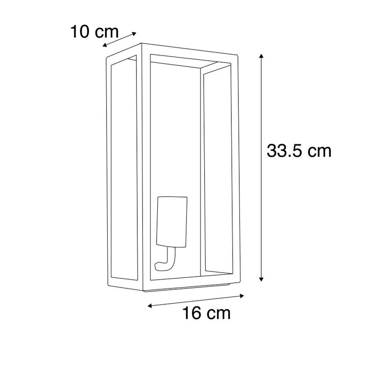 Qazqa Industriële Buiten Wandlamp Zwart IP44 Met Glas - Rotterdam