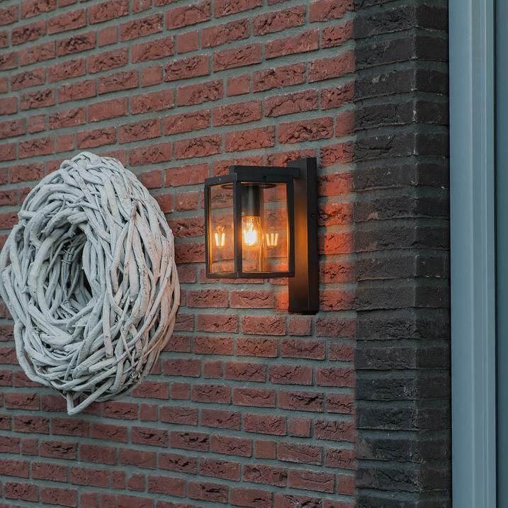 qazqa Industriële buiten wandlantaarn zwart IP44 - Charlois