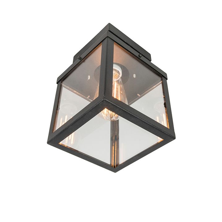 Qazqa Industriële Buitenplafondlamp Zwart 1-lichts - Rotterdam