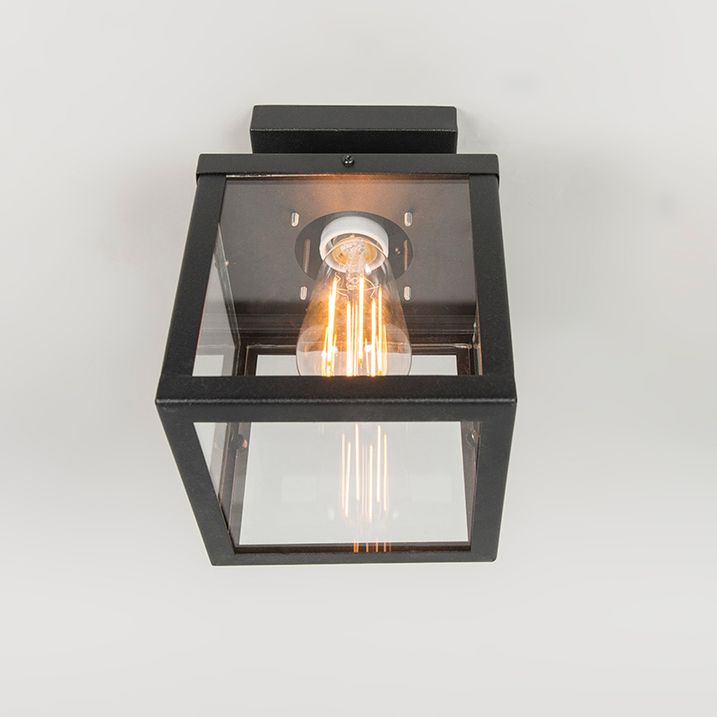 Qazqa Industriële Buitenplafondlamp Zwart 1-lichts - Rotterdam