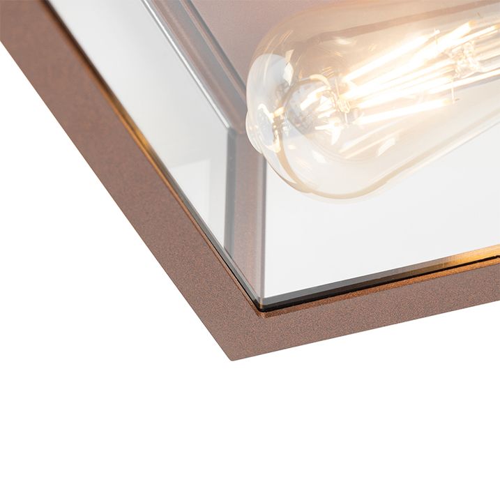 Qazqa Industriële Plafondlamp Roestbruin IP44 2-lichts - Charlois