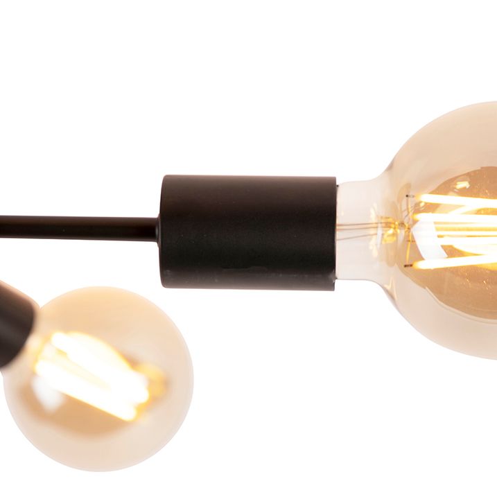 Qazqa Industriële Plafondlamp Zwart 6-lichts - Sydney