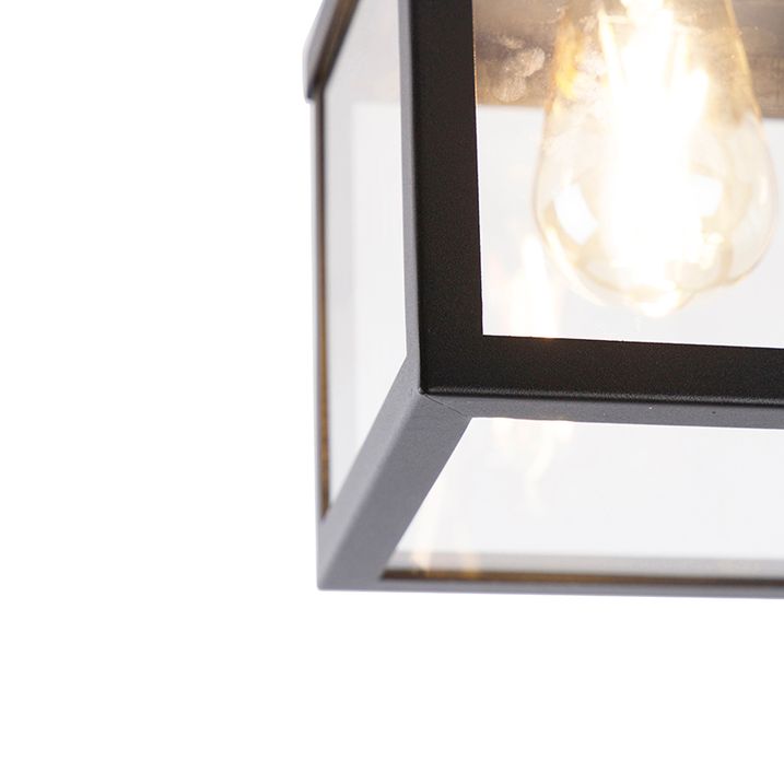 Qazqa Industriële Smart Buitenplafondlamp Zwart Incl. ST64 Wifi - Rotterdam