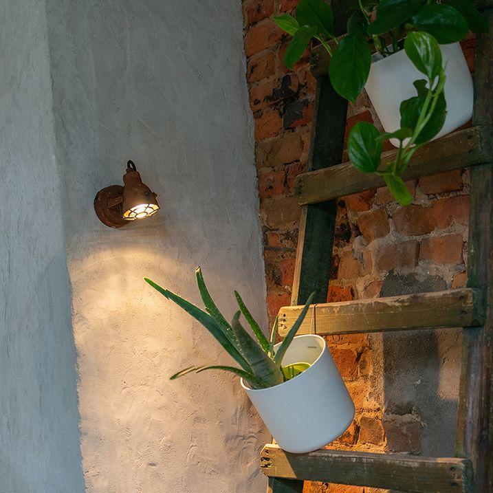 qazqa Industriële spot roestbruin draai- en kantelbaar - Sorra