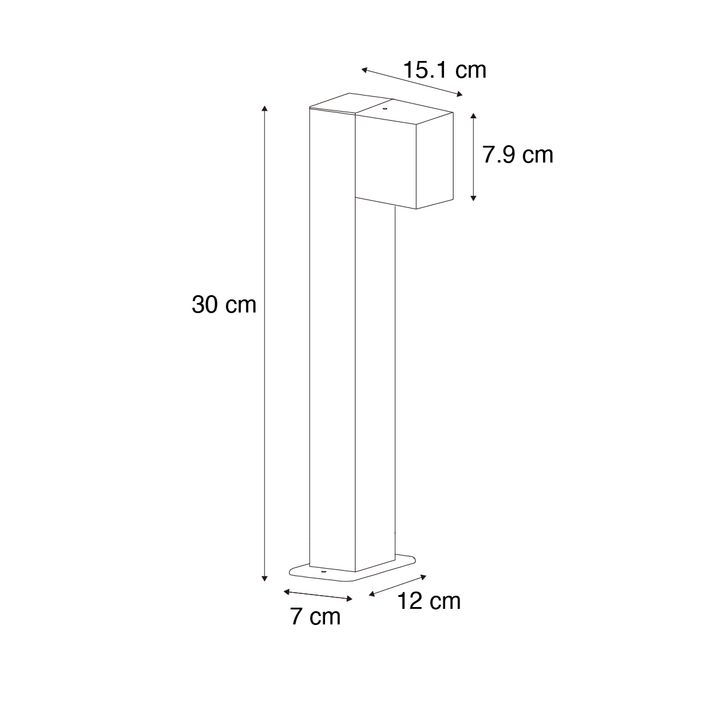 Qazqa Industriële Staande Buitenlamp Roestbruin 30 Cm IP44 - Baleno
