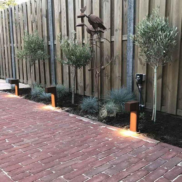 qazqa Industriële staande buitenlamp roestbruin 30 cm IP44 - Baleno