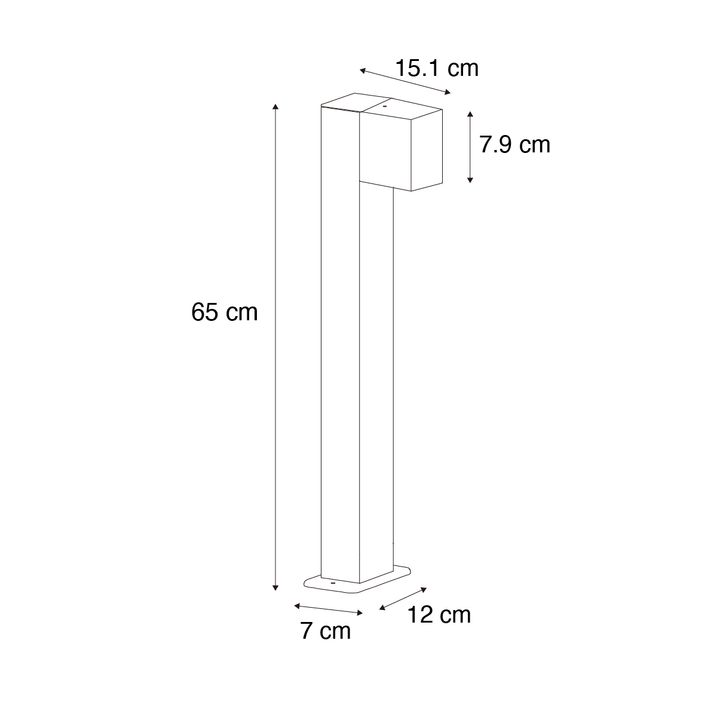 Qazqa Industriële Staande Buitenlamp Roestbruin 65 Cm IP44 - Baleno