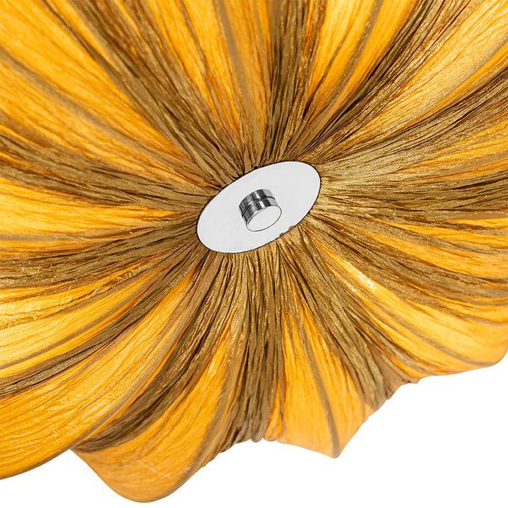 Qazqa Japandi Plafondlamp Goud Zijden 52cm 3-lichts - Plu