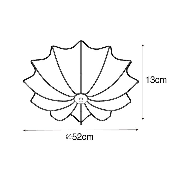 Qazqa Japandi Plafondlamp Goud Zijden 52cm 3-lichts - Plu