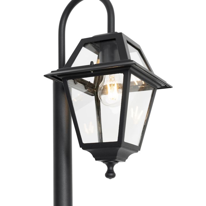 Qazqa Klassieke Buiten Lantaarn Zwart 135 Cm IP44 - Berta