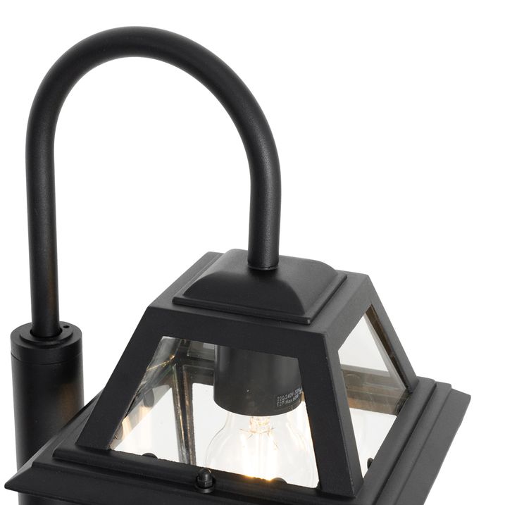 Qazqa Klassieke Buiten Lantaarn Zwart 135 Cm IP44 - Berta