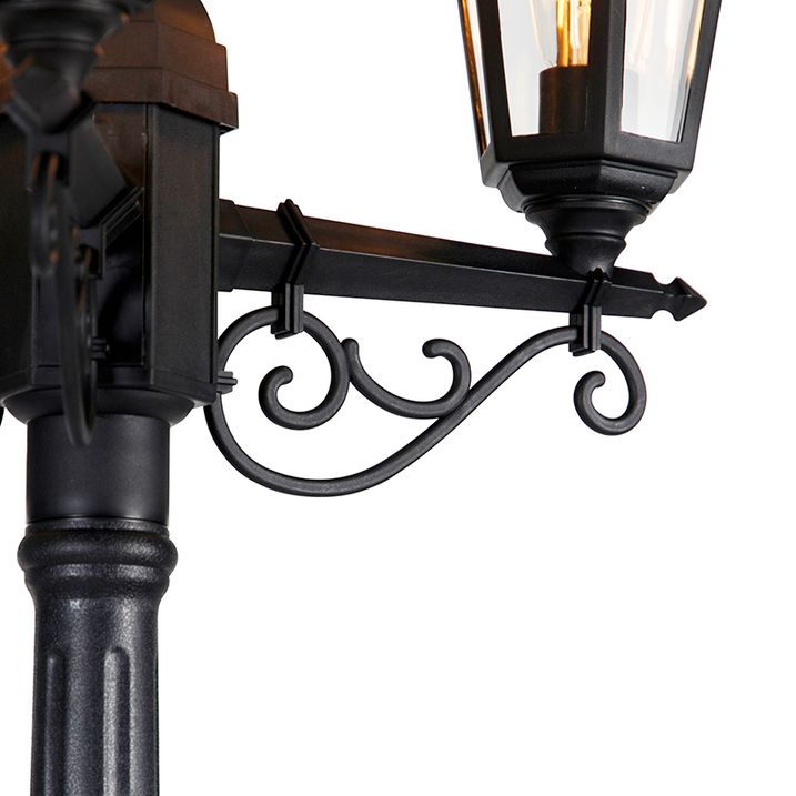 Qazqa Klassieke Buiten Lantaarn Zwart 3-lichts IP44 - New Haven