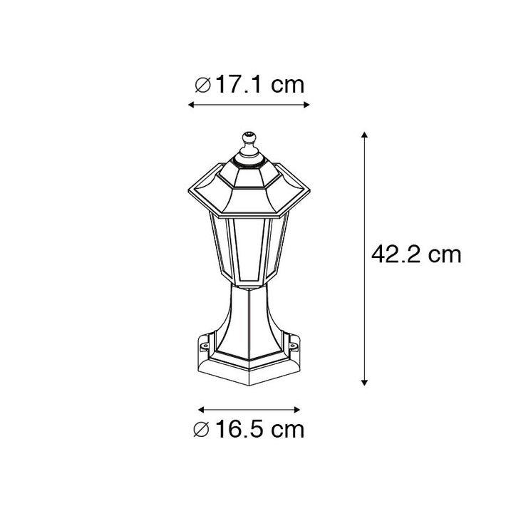 Qazqa Klassieke Buiten Vloerlamp Zwart 42 2 Cm IP44 - New Haven