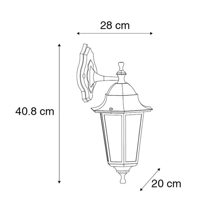 Qazqa Klassieke Buiten Wandlantaarn Zwart IP44 - New Orleans Down