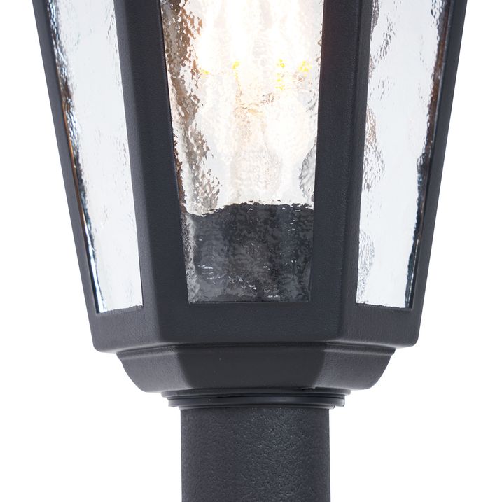 Qazqa Klassieke Buitenpaal Zwart 122cm IP44 - New Haven Hammered
