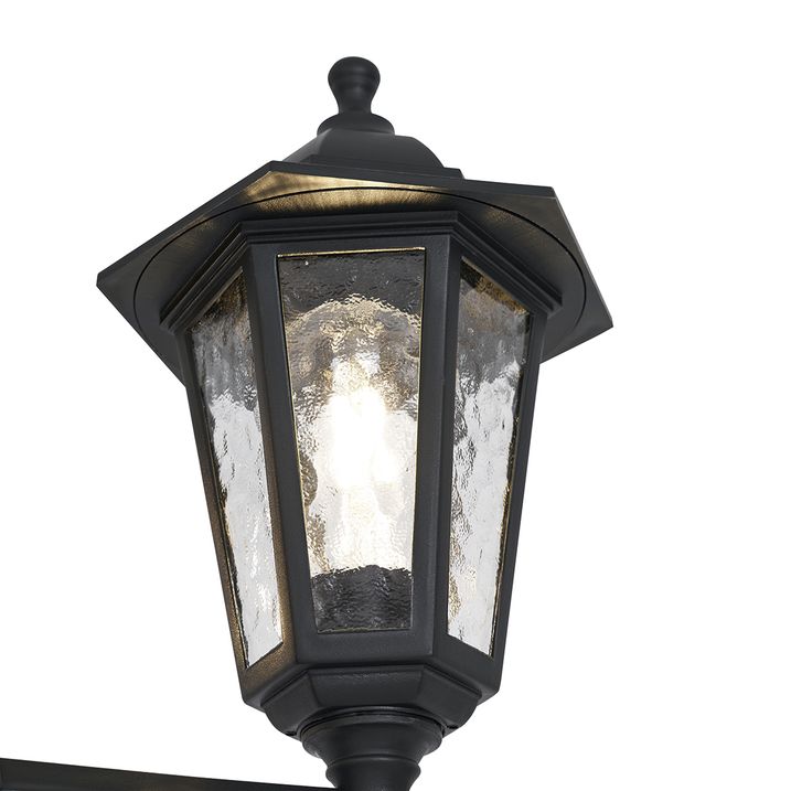 Qazqa Klassieke Buitenpaal Zwart 217cm IP44 - New Haven Hammered