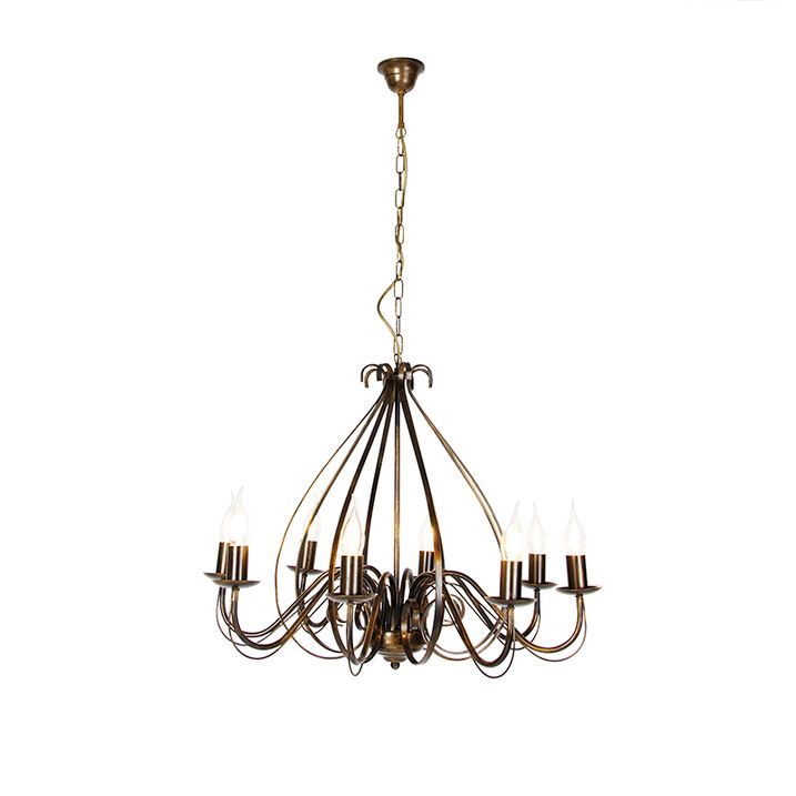 Qazqa Klassieke Kroonluchter Antiek Goud 8-lichts - Giuseppe