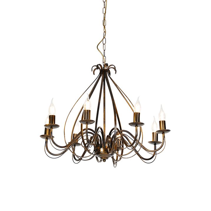 qazqa Klassieke kroonluchter antiek goud 8-lichts - Giuseppe qazqa Klassieke kroonluchter antiek goud 8-lichts - Giuseppe