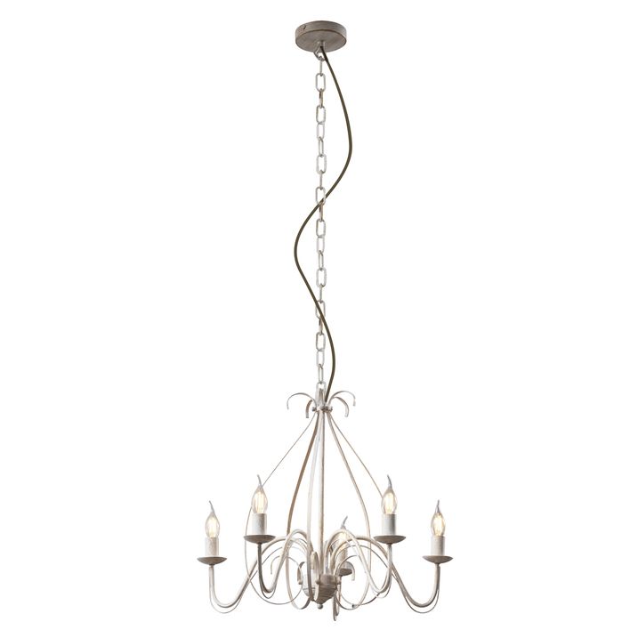 Qazqa Klassieke Kroonluchter Crème 5-lichts - Giuseppe