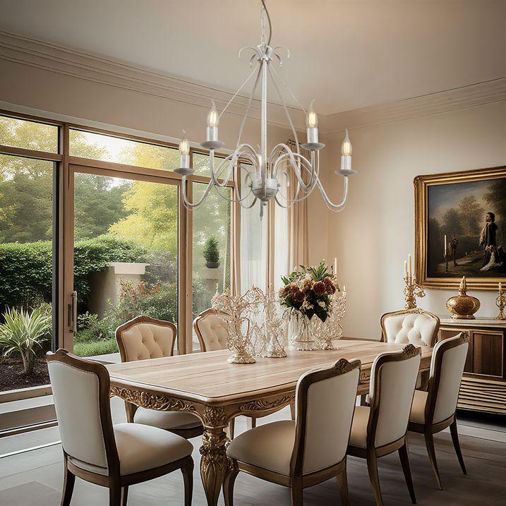 qazqa Klassieke kroonluchter crème 5-lichts - Giuseppe qazqa Klassieke kroonluchter crème 5-lichts - Giuseppe