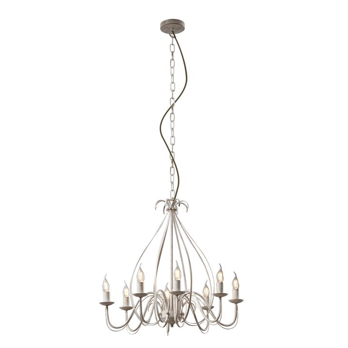 Qazqa Klassieke Kroonluchter Crème 8-lichts - Giuseppe