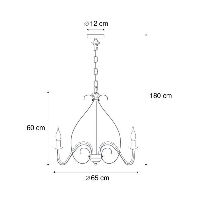 Qazqa Klassieke Kroonluchter Crème 8-lichts - Giuseppe