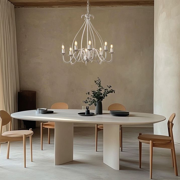 qazqa Klassieke kroonluchter crème 8-lichts - Giuseppe qazqa Klassieke kroonluchter crème 8-lichts - Giuseppe