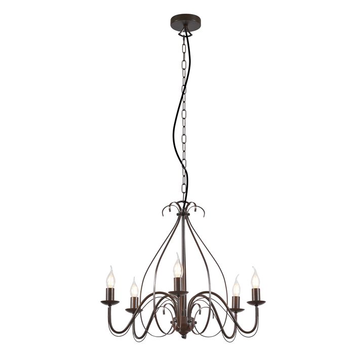 Qazqa Klassieke Kroonluchter Roestbruin 5-lichts - Giuseppe