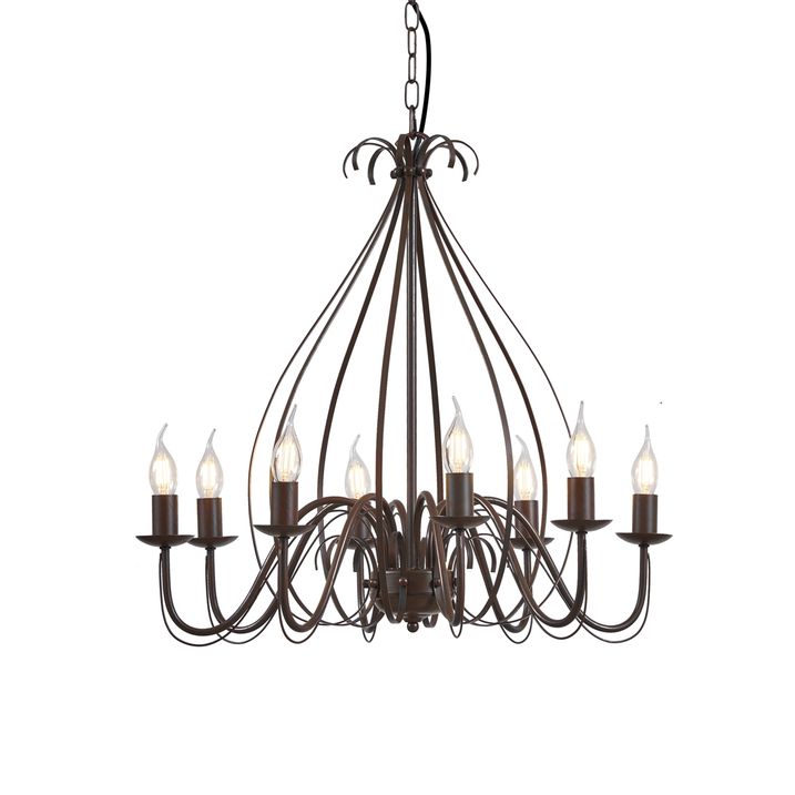 Qazqa Klassieke Kroonluchter Roestbruin 8-lichts - Giuseppe