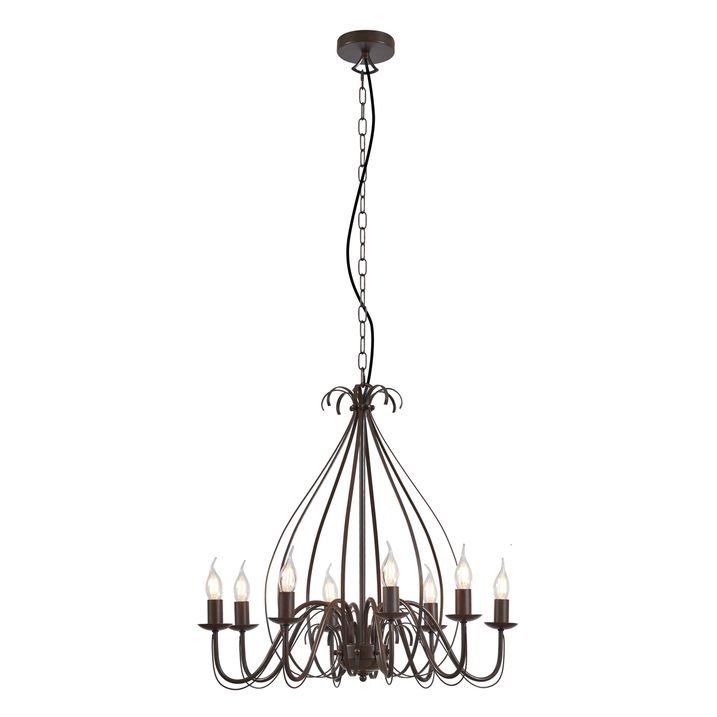 Qazqa Klassieke Kroonluchter Roestbruin 8-lichts - Giuseppe