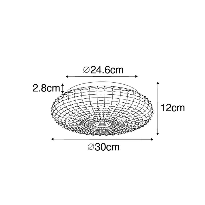 Qazqa Klassieke Plafondlamp Zwart Met Opaal Glas 30 Cm IP44 - Nohmi