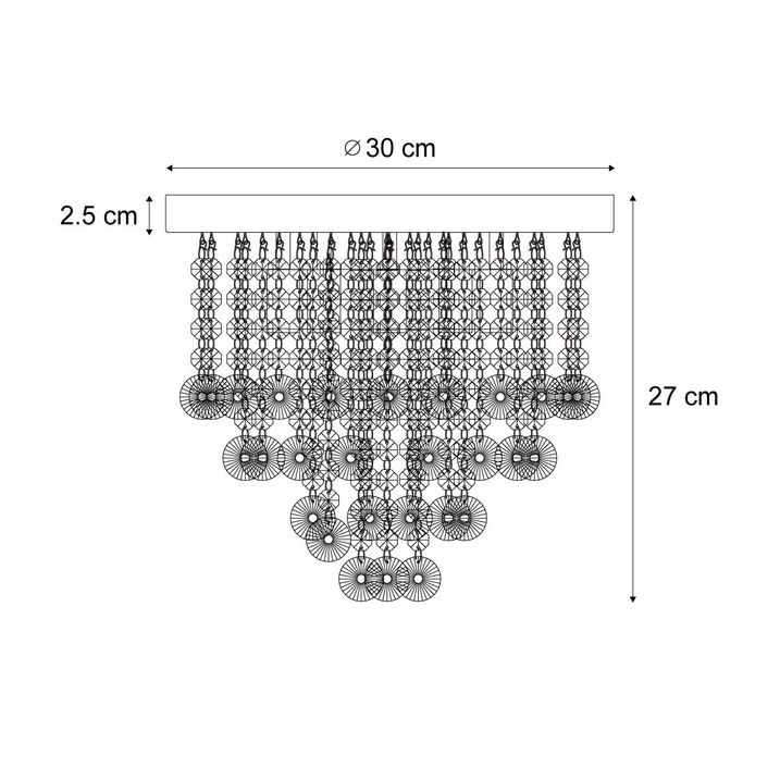 Qazqa Klassieke Plafondlamp Zwart Met Smoke Glas - Medusa