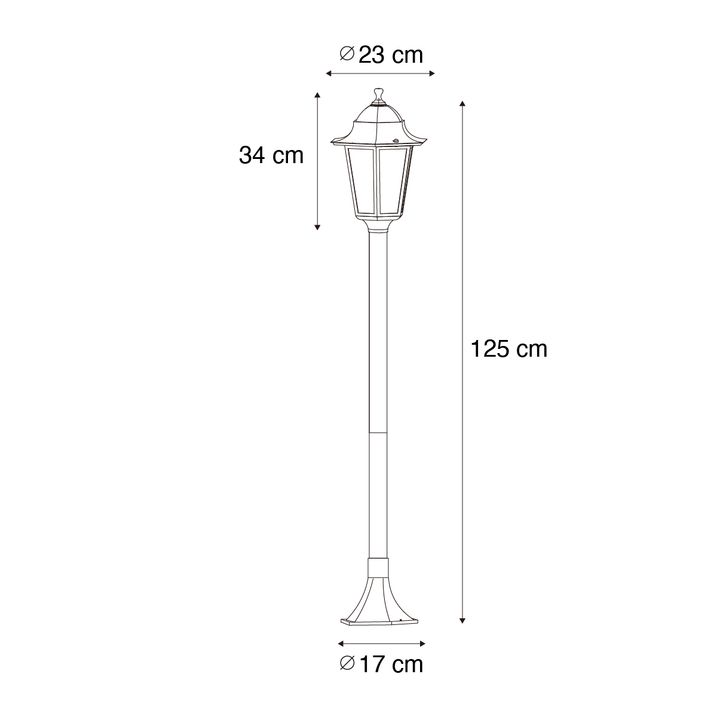 Qazqa Klassieke Staande Buitenlamp Donker Groen 125 Cm IP44 - New Orleans
