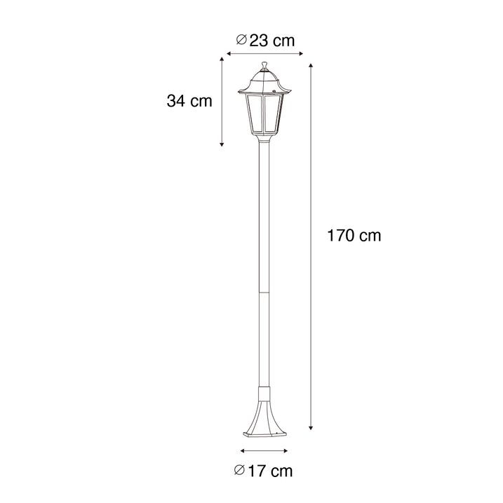 Qazqa Klassieke Staande Buitenlamp Donker Groen 170 Cm IP44 - New Orleans
