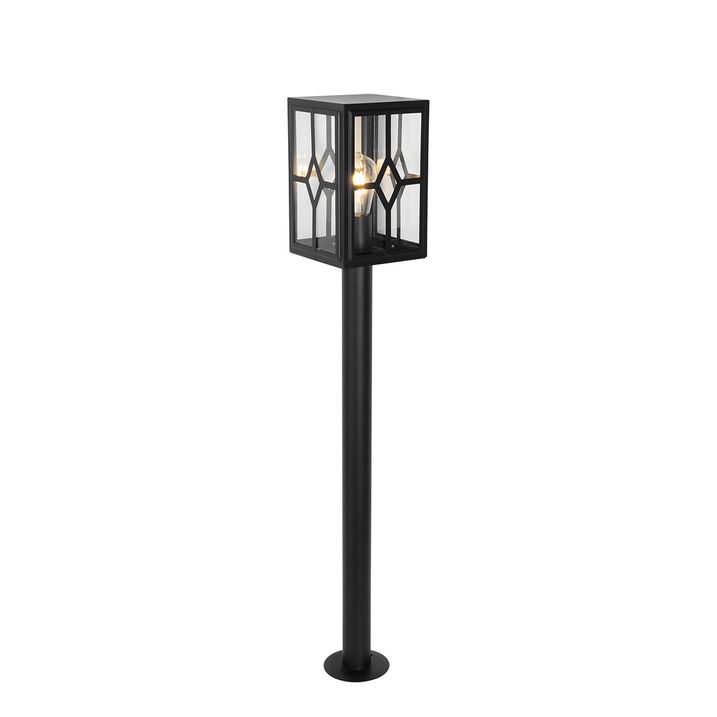 qazqa Klassieke staande buitenlamp zwart 100 cm IP44 - Dover