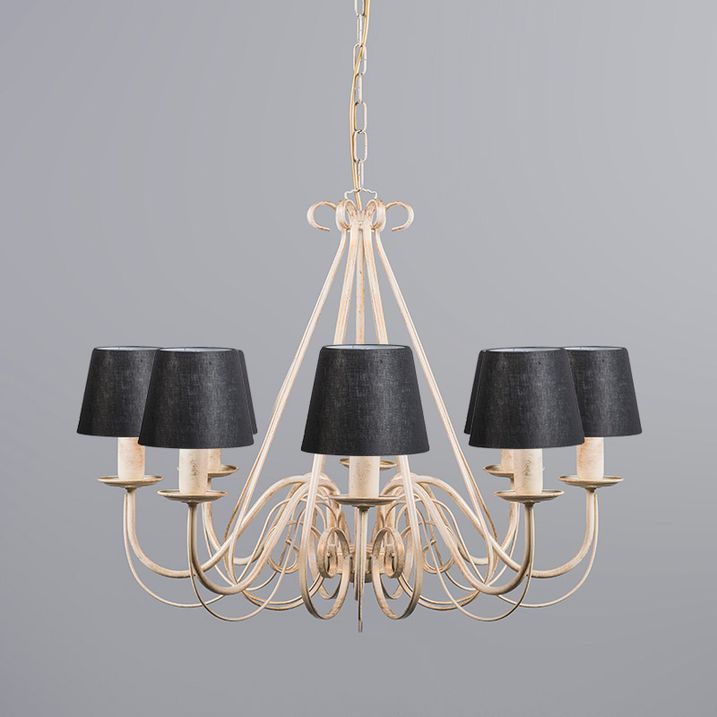 Qazqa Kroonluchter Crème Met Klemkap 12 Cm Zwart - Giuseppe