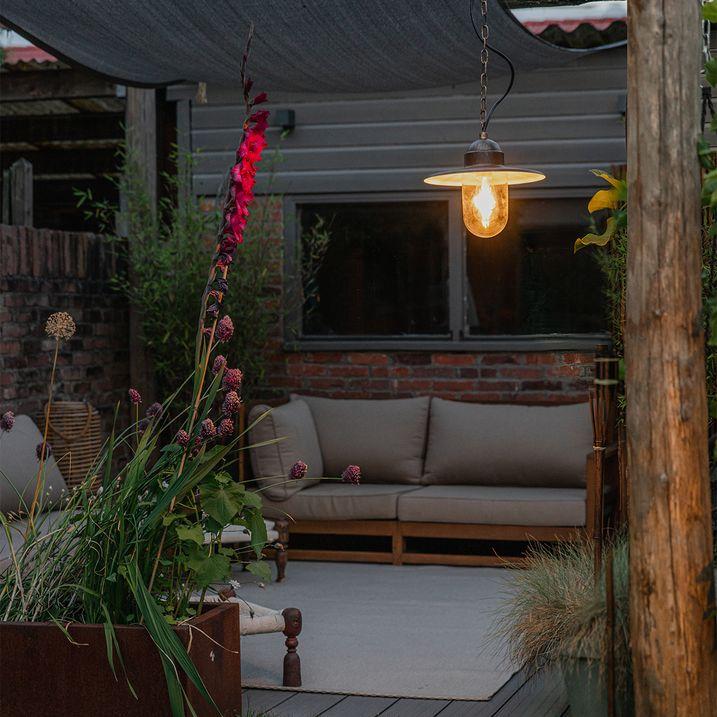 qazqa Landelijke buiten hanglamp antiek goud IP44 - Kansas