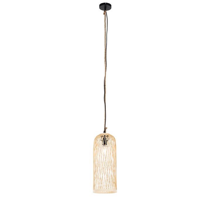 Qazqa Landelijke Buiten Hanglamp Rotan 25 Cm - Calamus