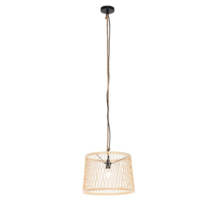 Qazqa Landelijke Buiten Hanglamp Rotan 40 Cm - Calamus