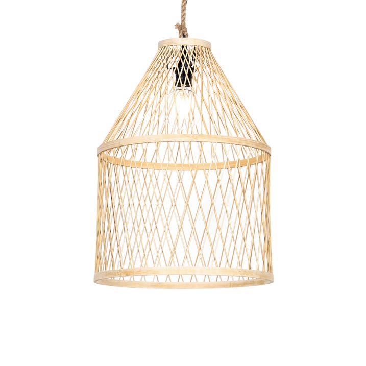 qazqa Landelijke buiten hanglamp rotan 40x55 cm - Calamus