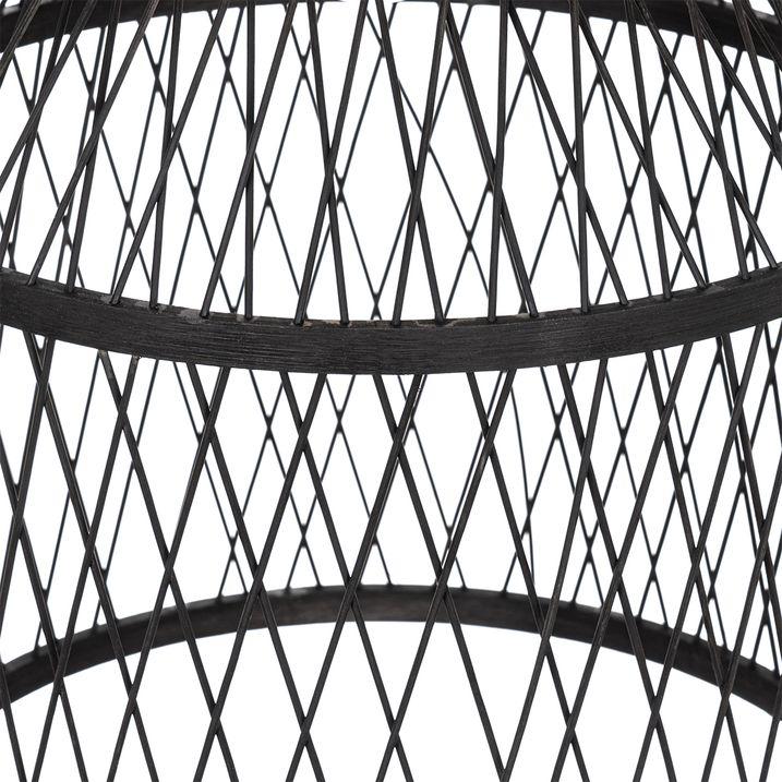 Qazqa Landelijke Buiten Hanglamp Zwart Rotan 40x55 Cm - Calamus