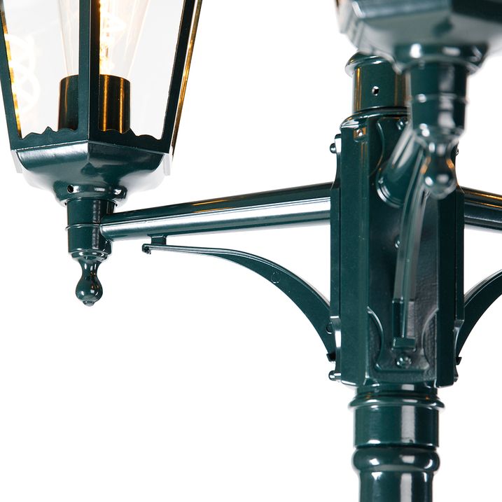 Qazqa Landelijke Buiten Lantaarn Donker Groen 3-lichts IP44 - New Orleans