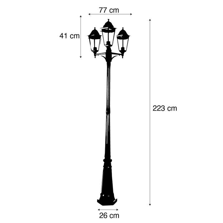 Qazqa Landelijke Buiten Lantaarn Donker Groen 3-lichts IP44 - New Orleans