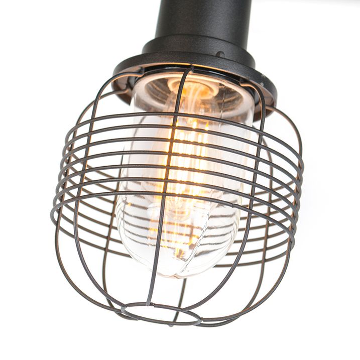 Qazqa Landelijke Buitenlamp Zwart 3-lichts IP44 - Guardado