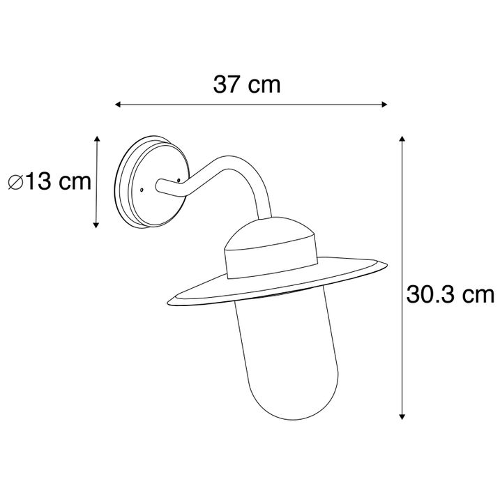 Qazqa Landelijke Buitenwandlamp Donkergrijs IP44 - Kansas