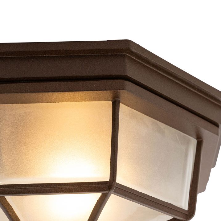 Qazqa Landelijke Plafondlamp Roestbruin 26 5 IP44 - Bri